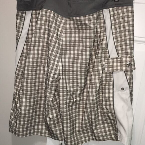 Gray white penguin board surf surfer swim shorts Cameron Smith Australia golfer - Picture 2 of 3